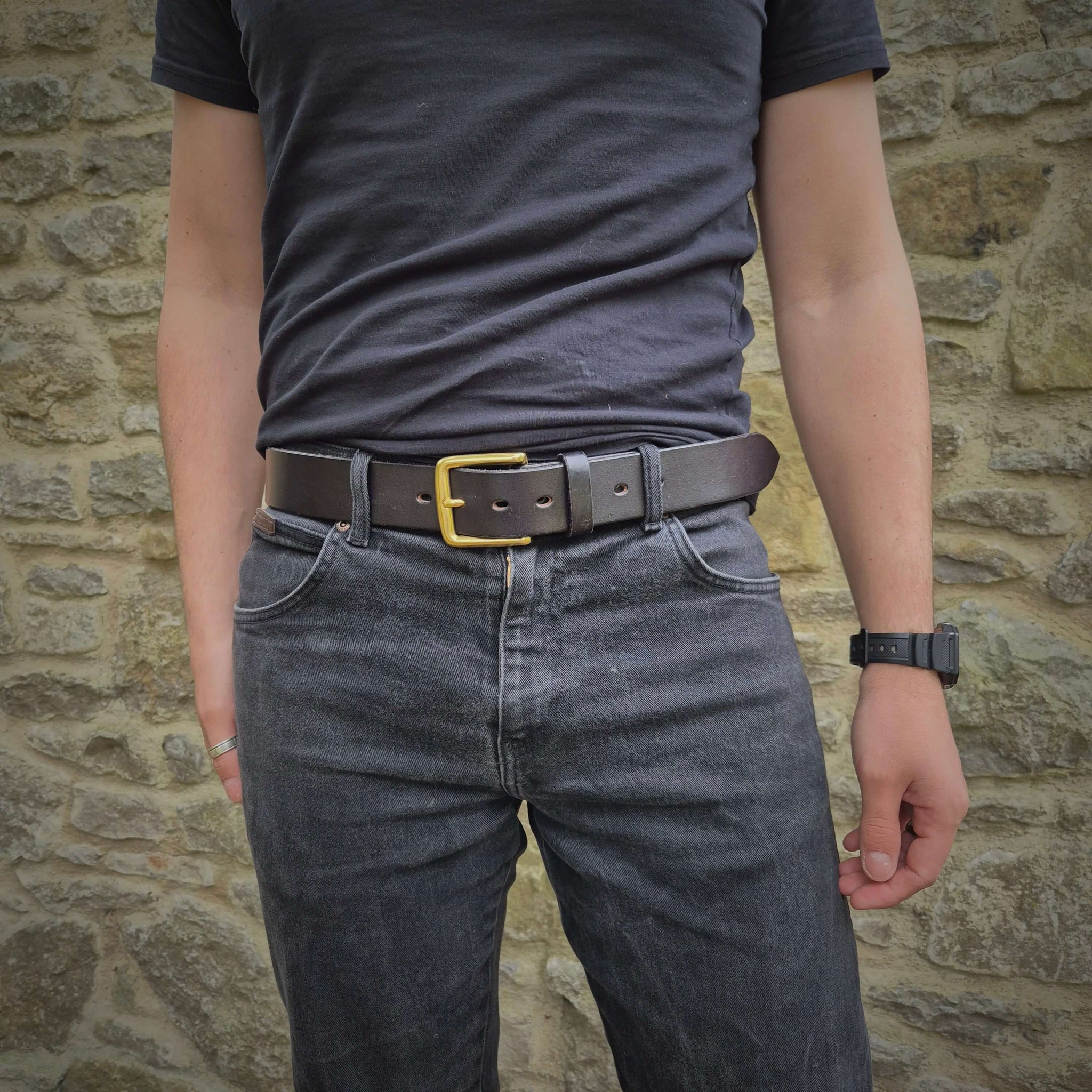 Black Leather Belt | Buckle Options