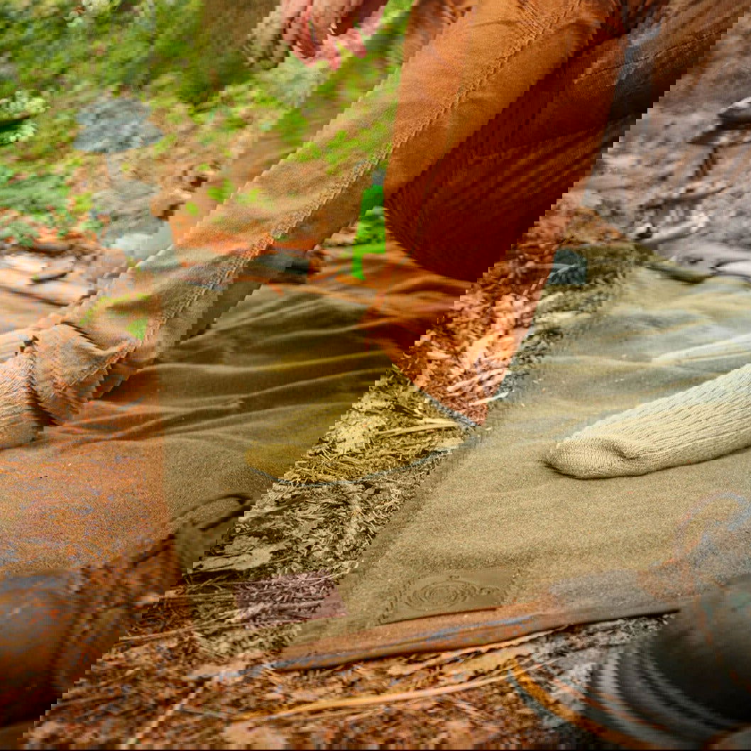 Bushcraft Blanket Wool and Wax Canvas Ground Mat - Journeyman Handcraft