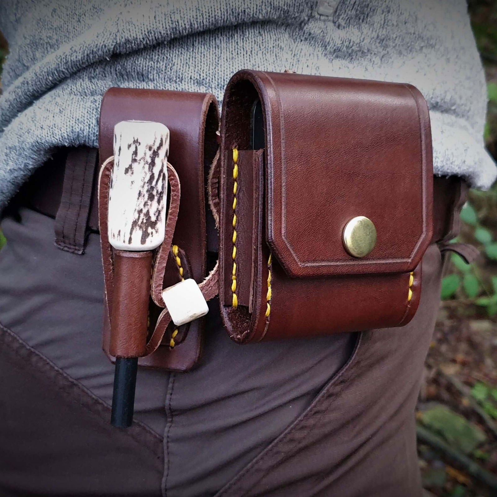 Compass Pouch Belt Pouch Durable Leather Journeyman Handcraft