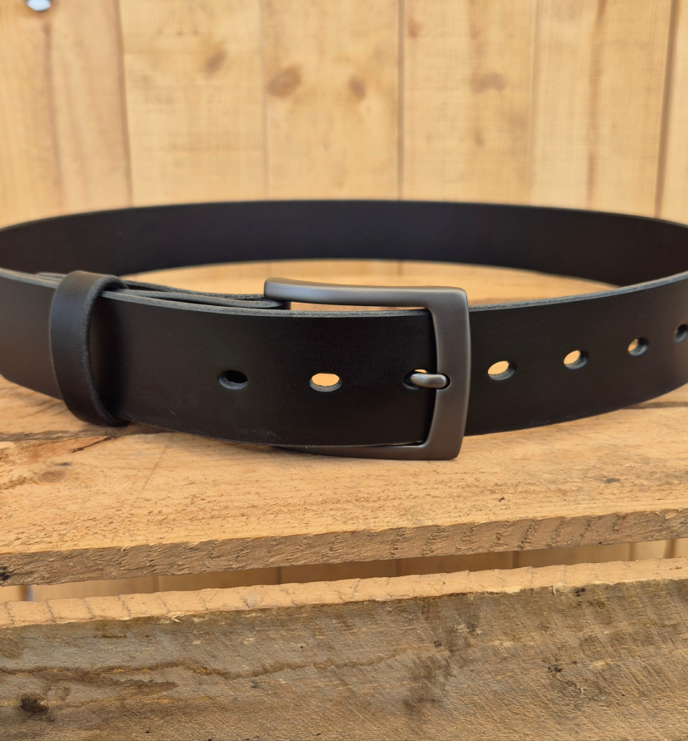 Black Leather Belt | Buckle Options