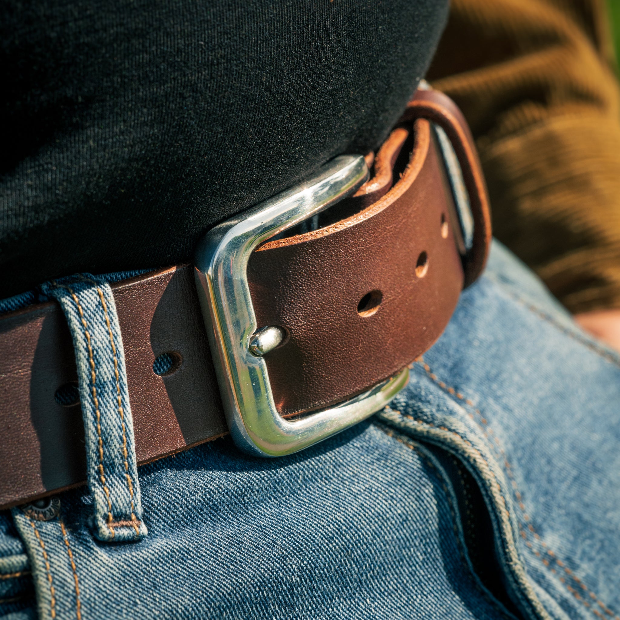 Brown  Leather Belt | Stainless Buckle