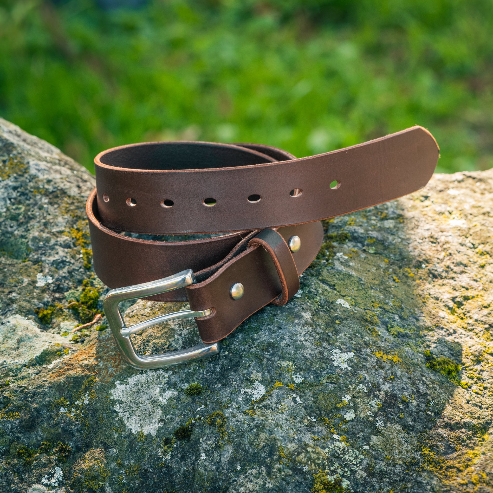 Brown  Leather Belt | Stainless Buckle