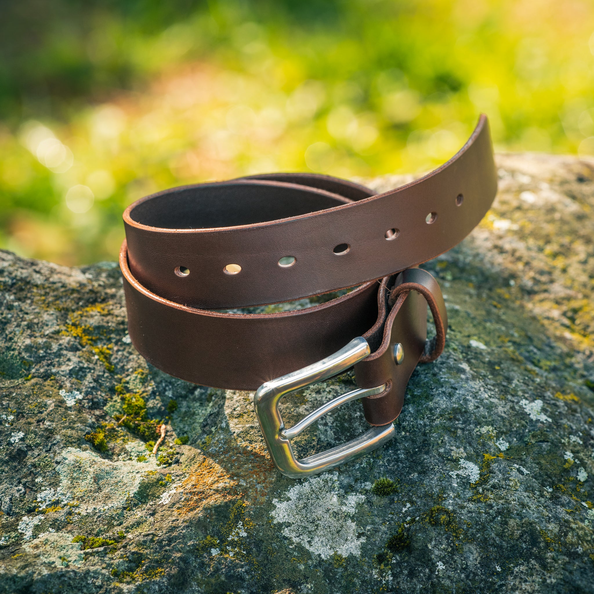 Brown  Leather Belt | Stainless Buckle
