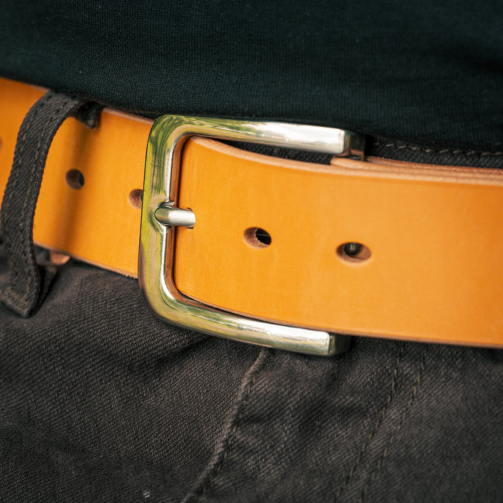 Tan Leather Belt | Stainless Buckle