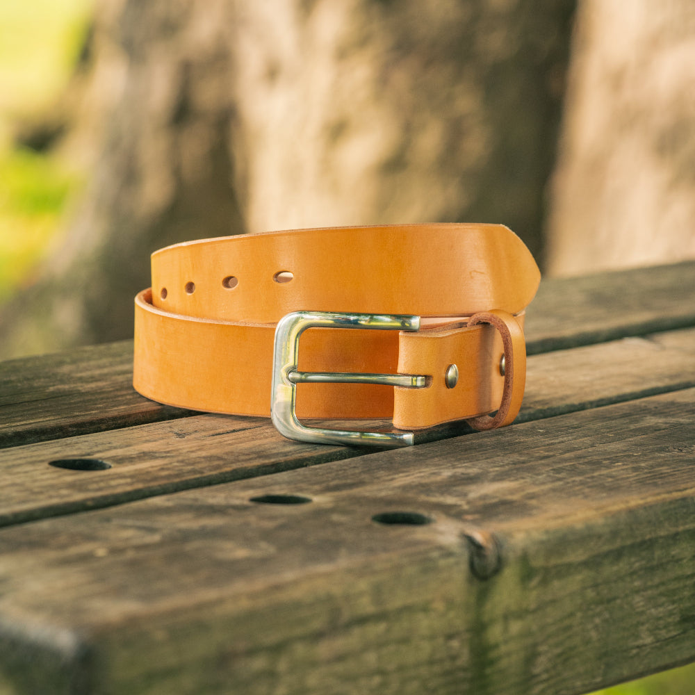Tan Leather Belt | Stainless Buckle