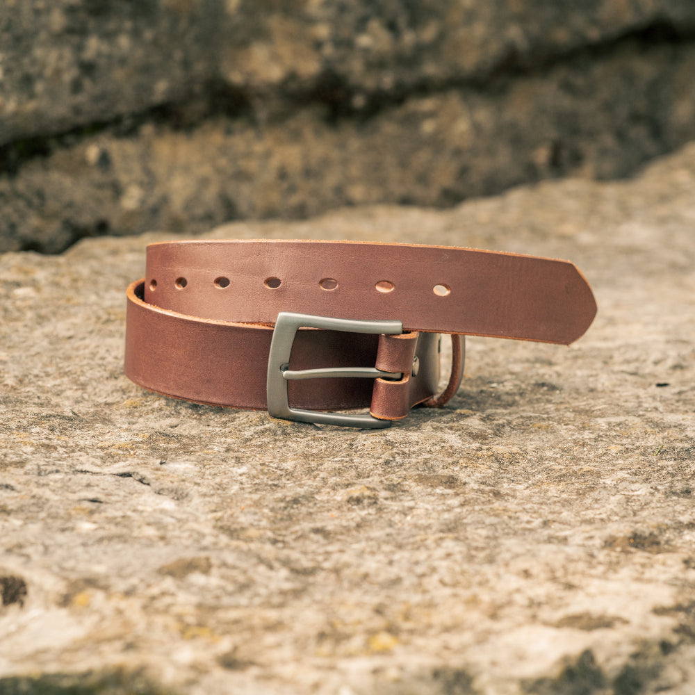 Brown  Leather Belt | Black Buckle