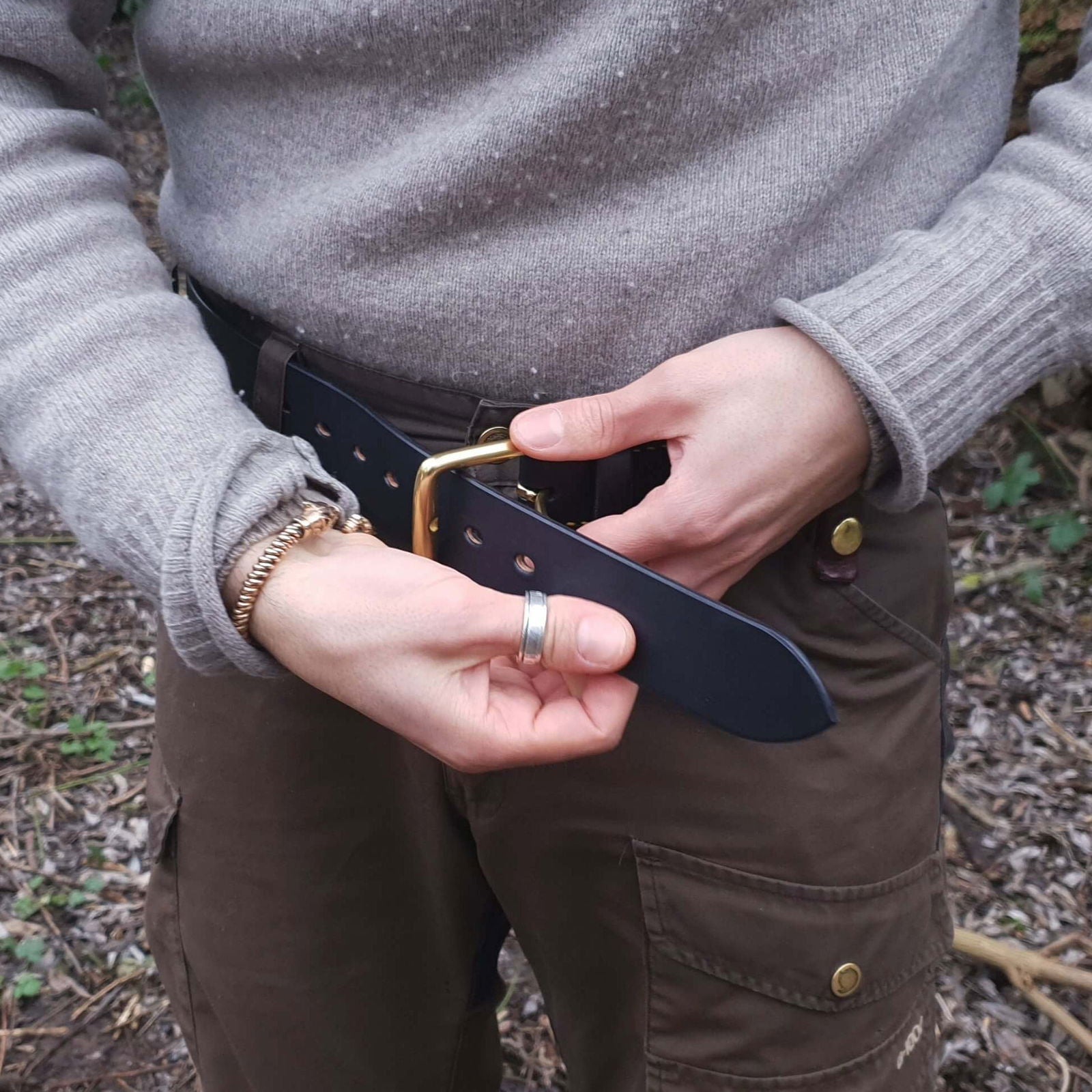 Journeyman Leather Belt with Brass Buckle - Journeyman Handcraft