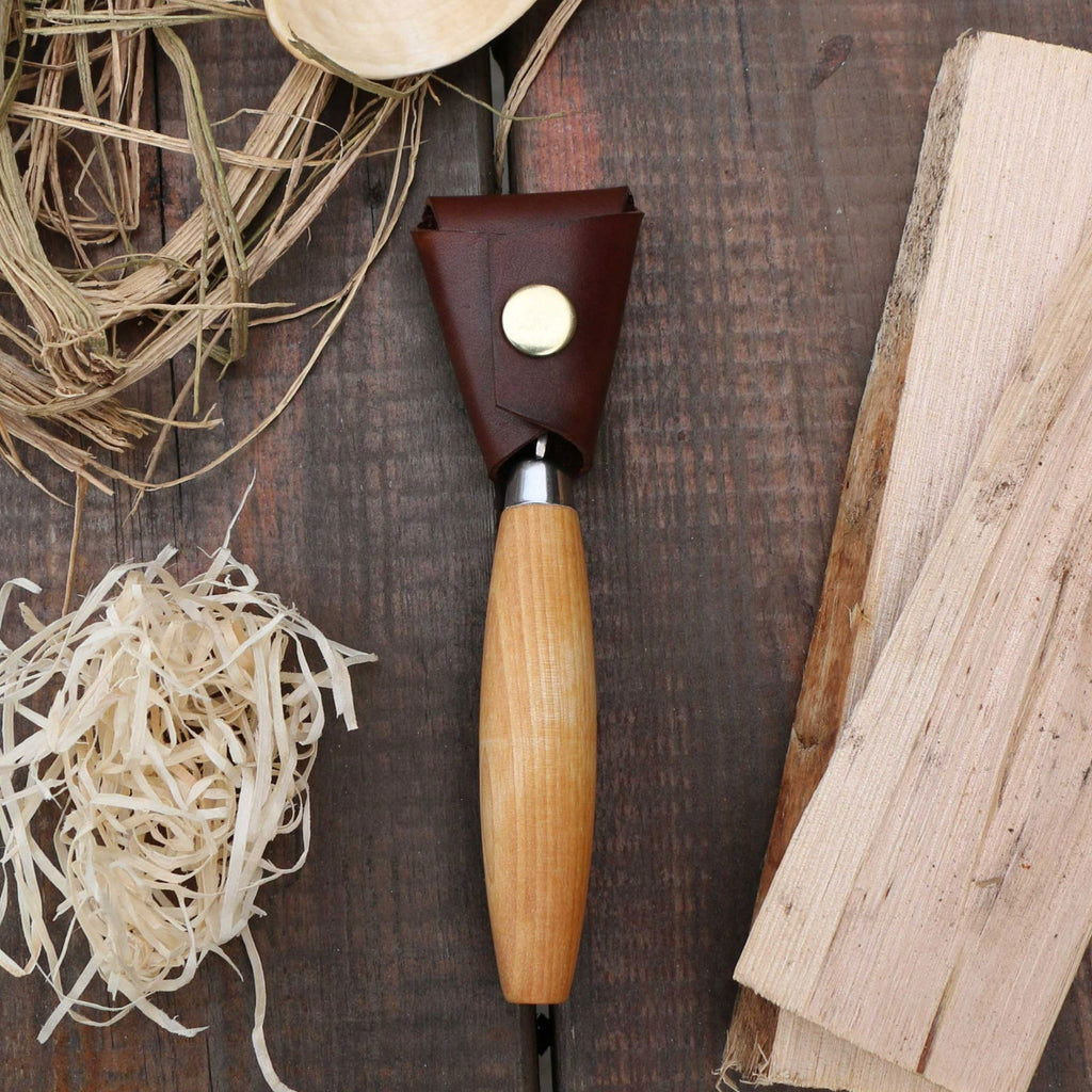 Leather Sheath Mora Crook Spoon Knife 164 - Journeyman Handcraft