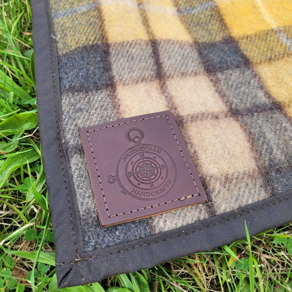 Picnic Blanket Checked Wool and Wax Canvas - Journeyman Handcraft