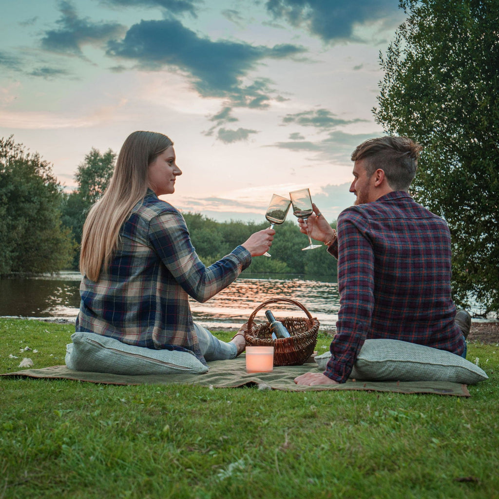 Picnic Blanket Checked Wool and Wax Canvas - Journeyman Handcraft