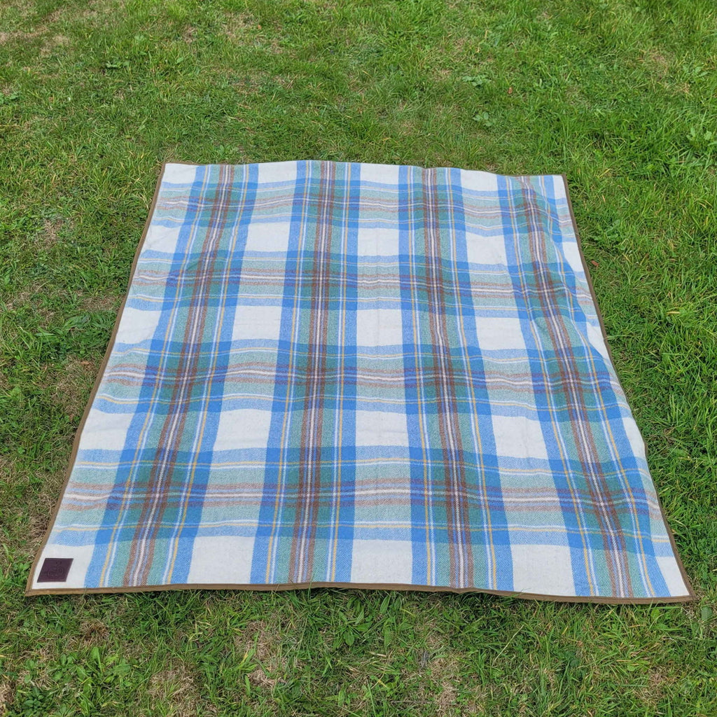 Picnic Blanket Checked Wool and Wax Canvas - Journeyman Handcraft