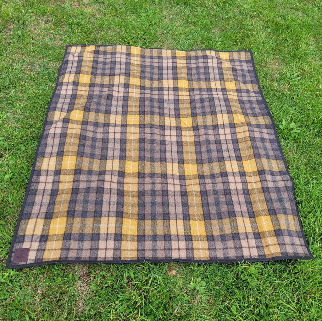 Picnic Blanket Checked Wool and Wax Canvas - Journeyman Handcraft