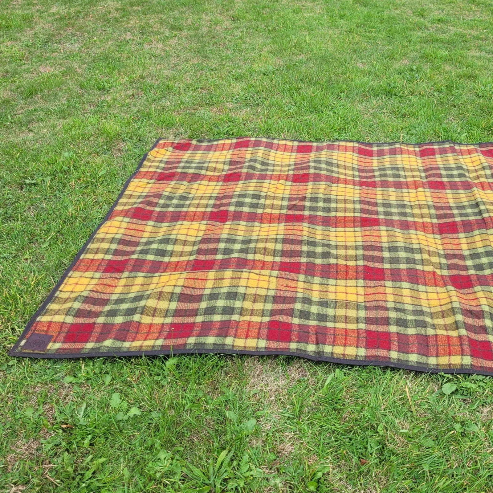 Picnic Blanket Checked Wool and Wax Canvas - Journeyman Handcraft