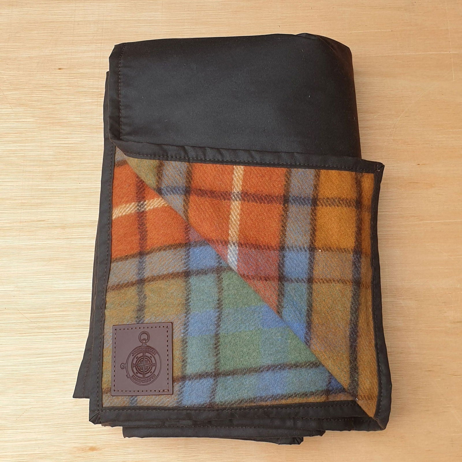 Picnic Blanket Checked Wool and Wax Canvas - Journeyman Handcraft