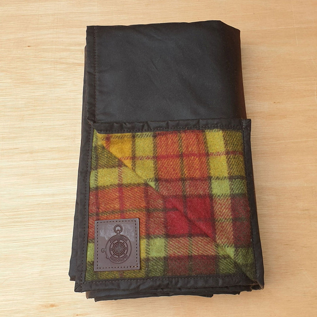 Picnic Blanket Checked Wool and Wax Canvas - Journeyman Handcraft