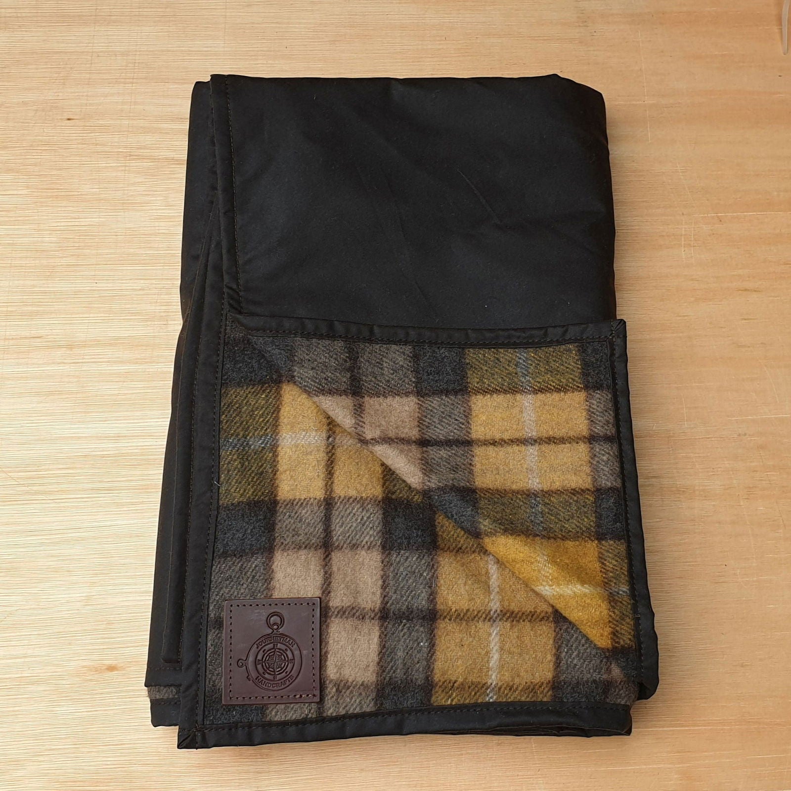 Picnic Blanket Checked Wool and Wax Canvas - Journeyman Handcraft