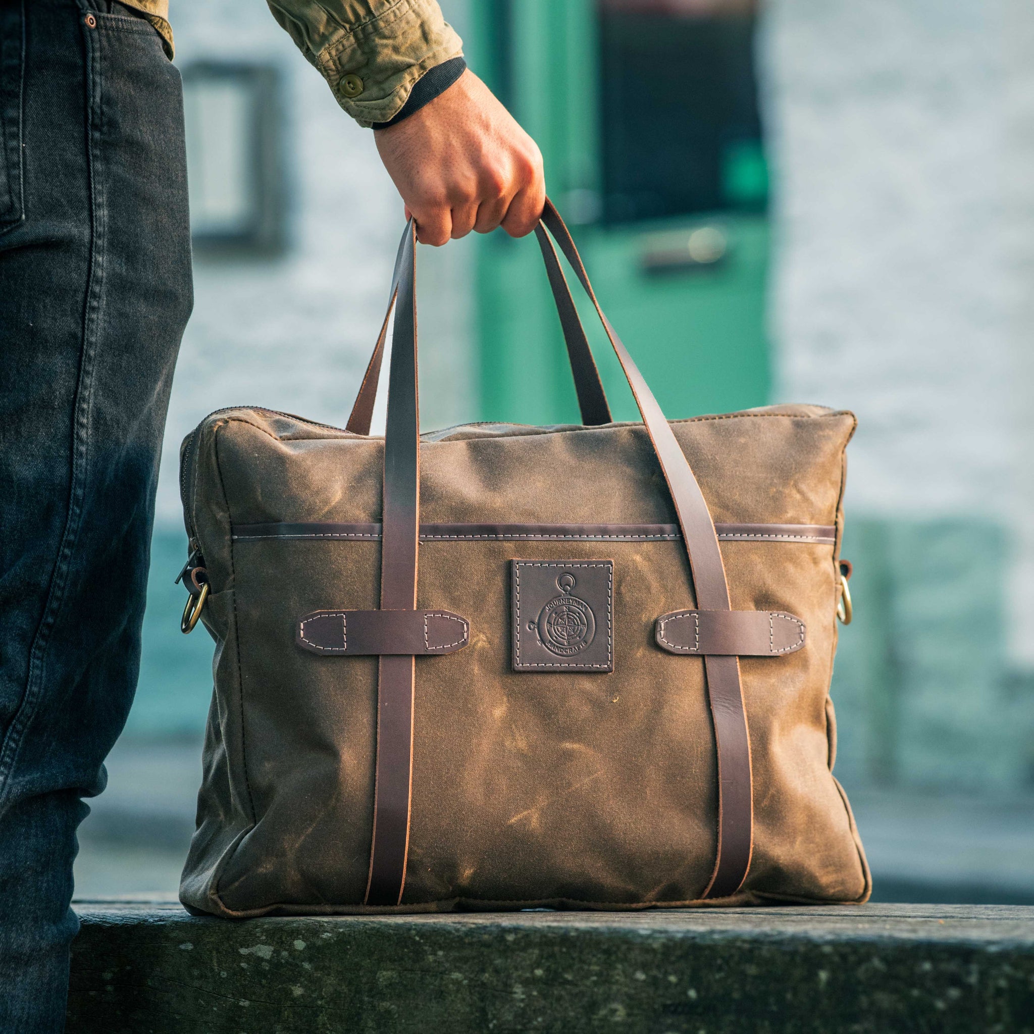 The Ashwood Wax Canvas Laptop Briefcase