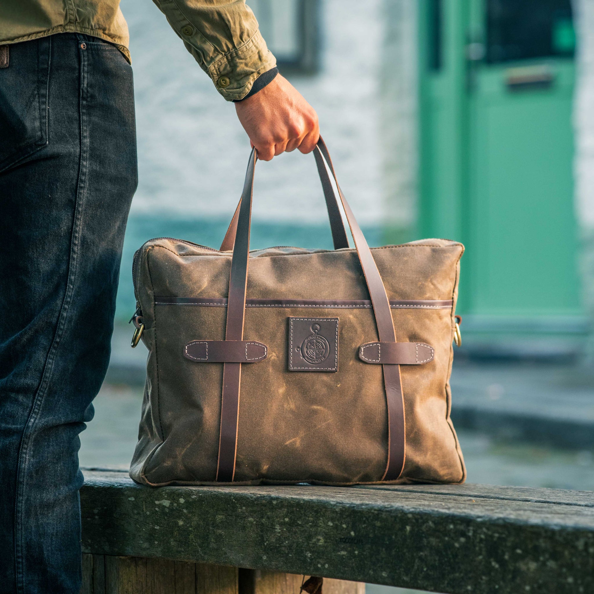 The Ashwood Wax Canvas Laptop Briefcase