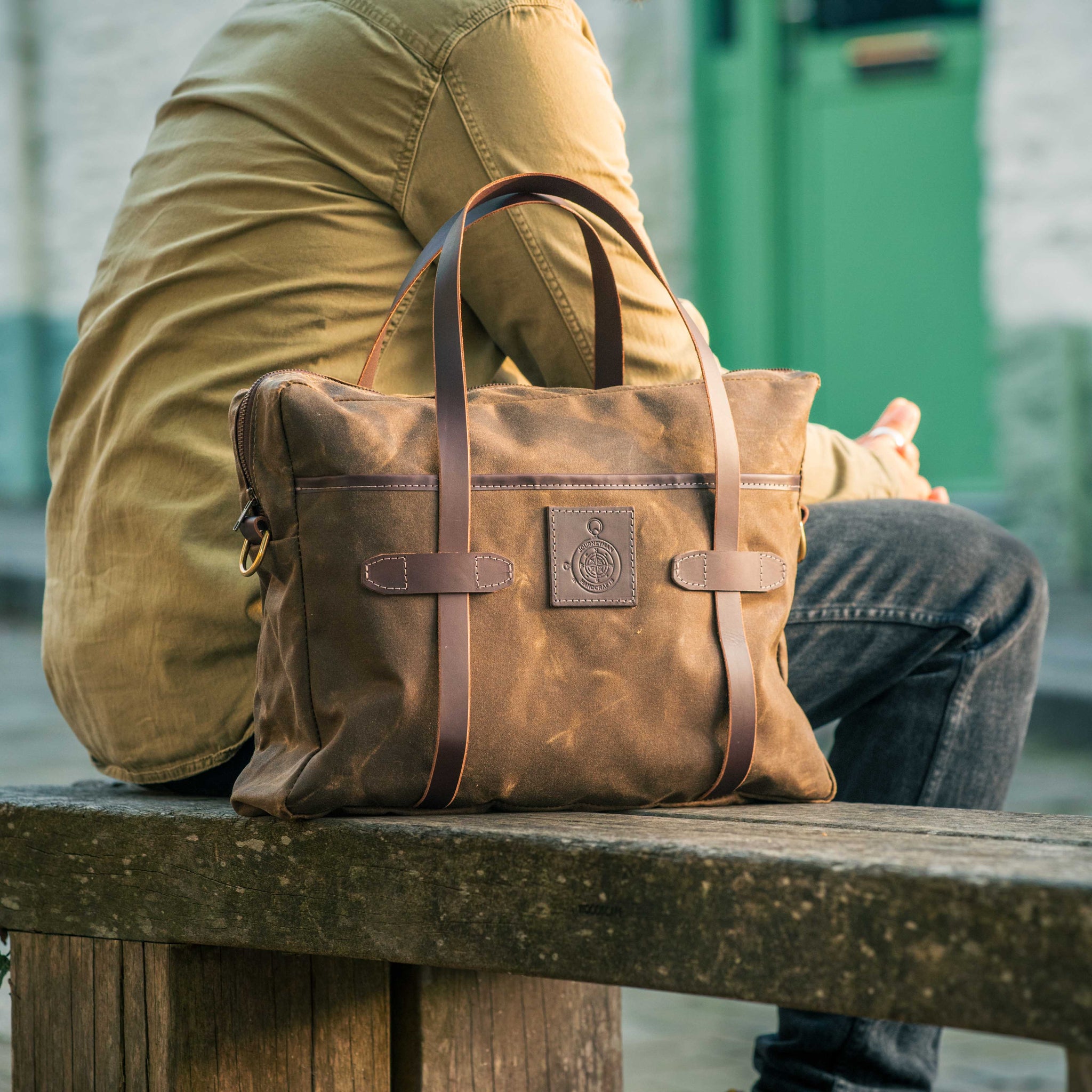 The Ashwood Wax Canvas Laptop Briefcase