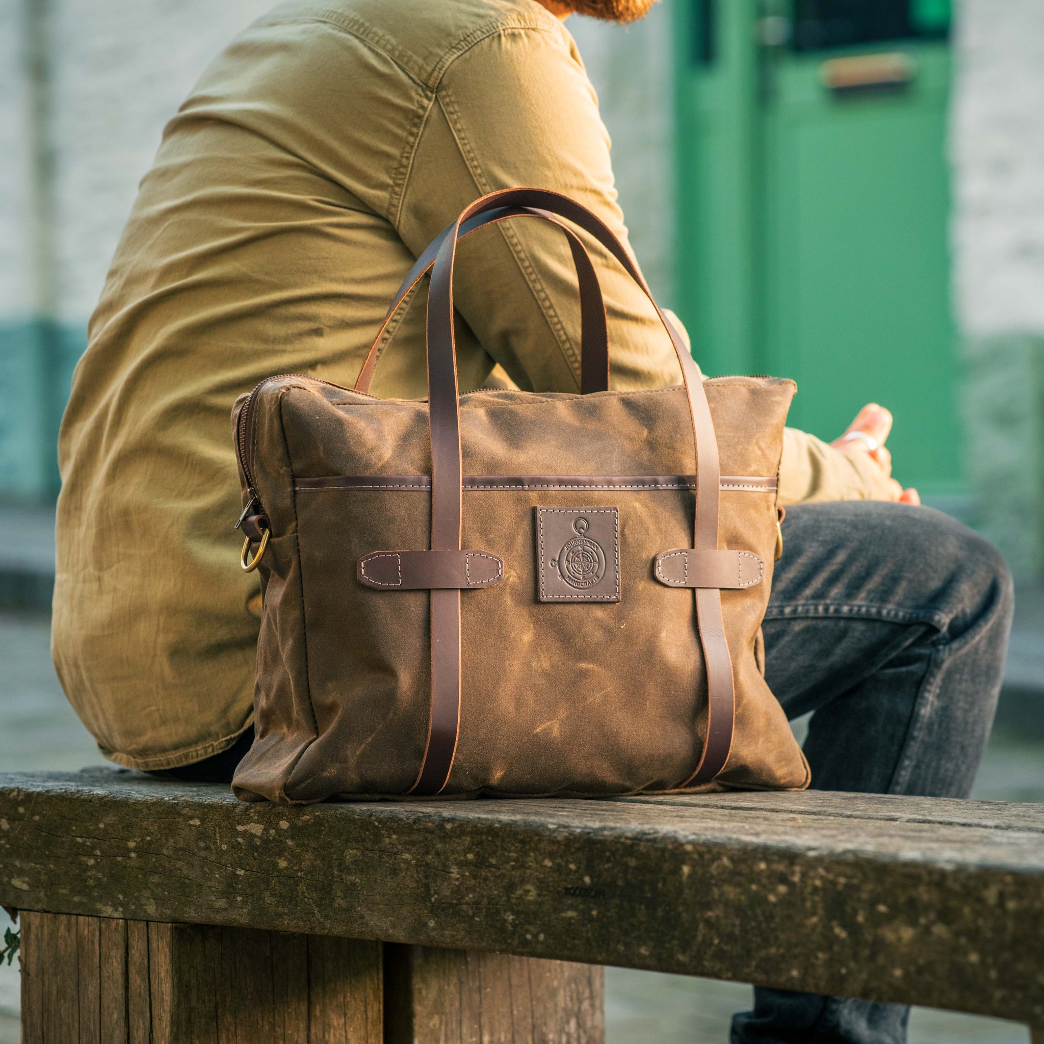 The Ashwood Wax Canvas Laptop Briefcase
