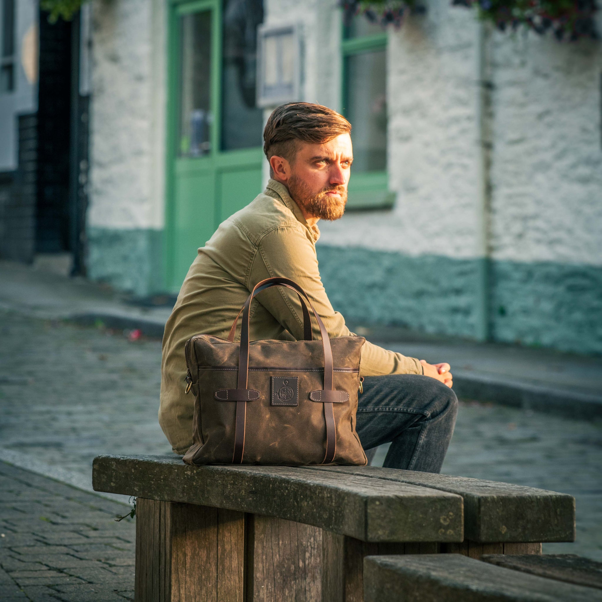 The Ashwood Wax Canvas Laptop Briefcase
