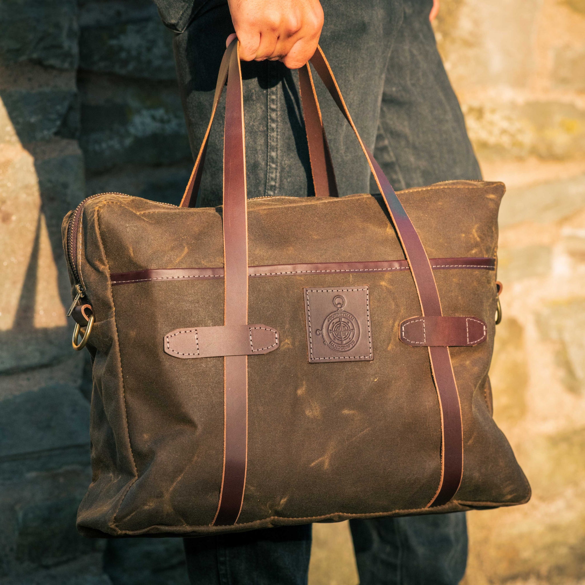 The Ashwood Wax Canvas Laptop Briefcase