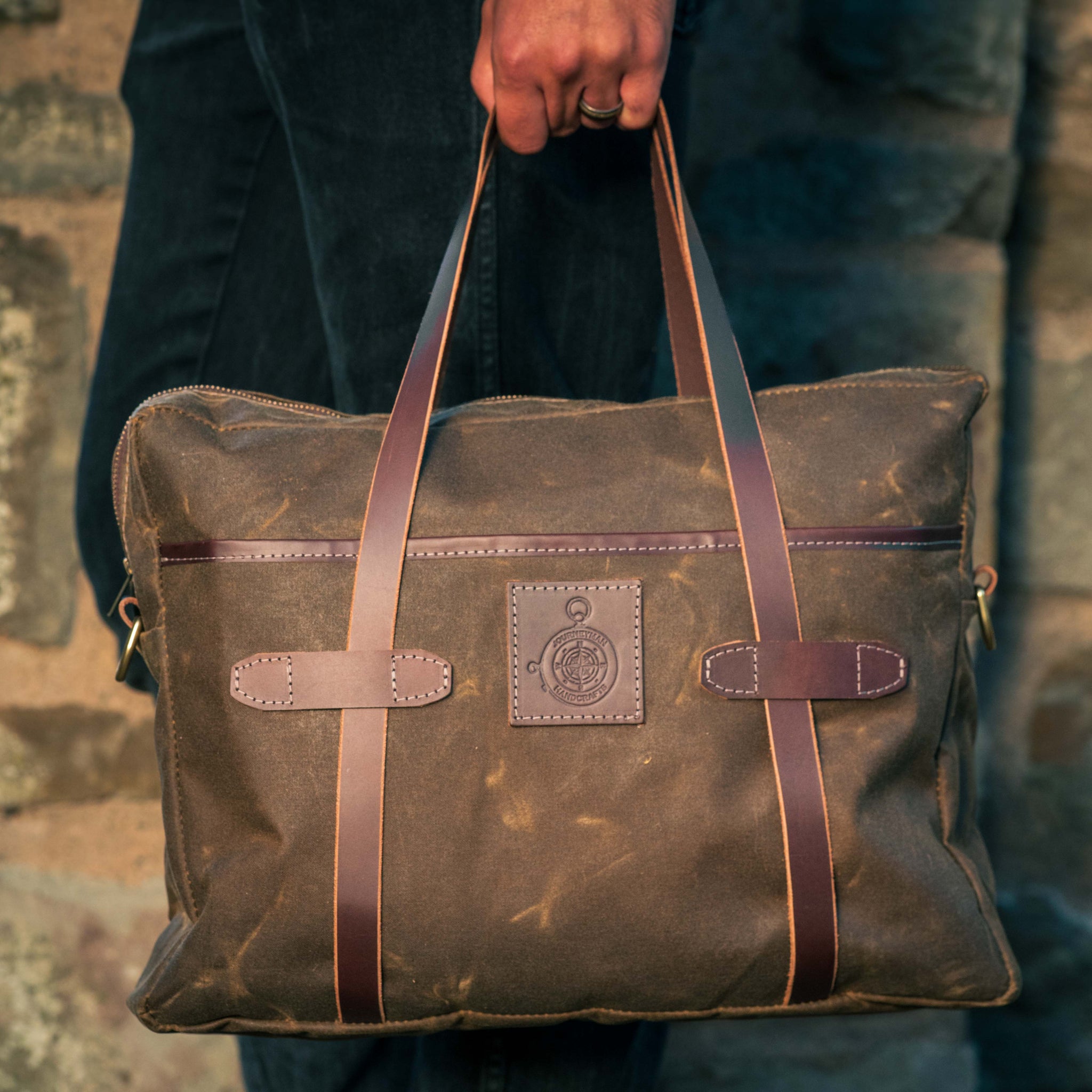 The Ashwood Wax Canvas Laptop Briefcase