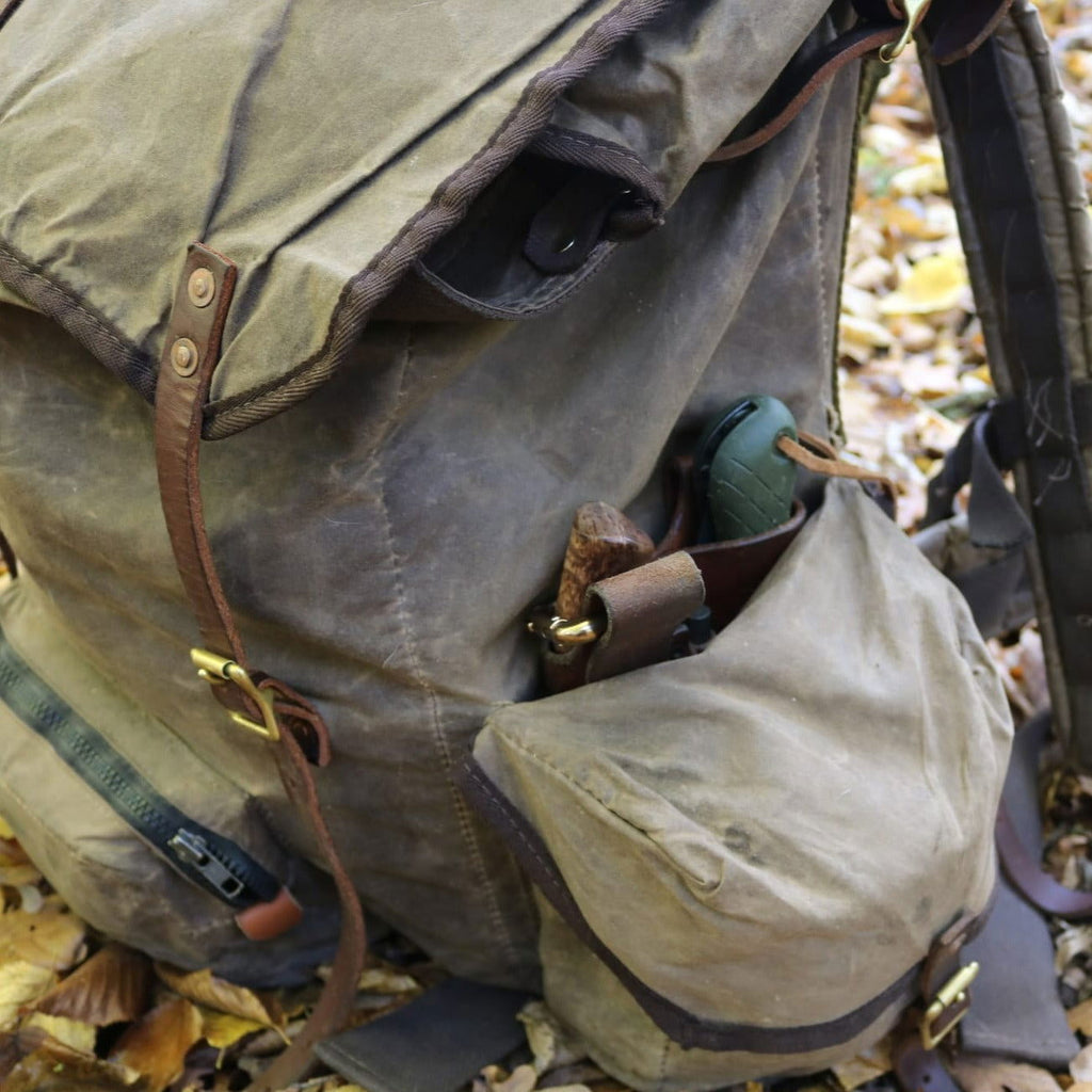 bushcraft leather backpack Handmade Waxed Canvas Backpack Backpack Tra Gift it with confidence! FREEFOLK BUSHCRAFT BACKPACK (Raven Edition)