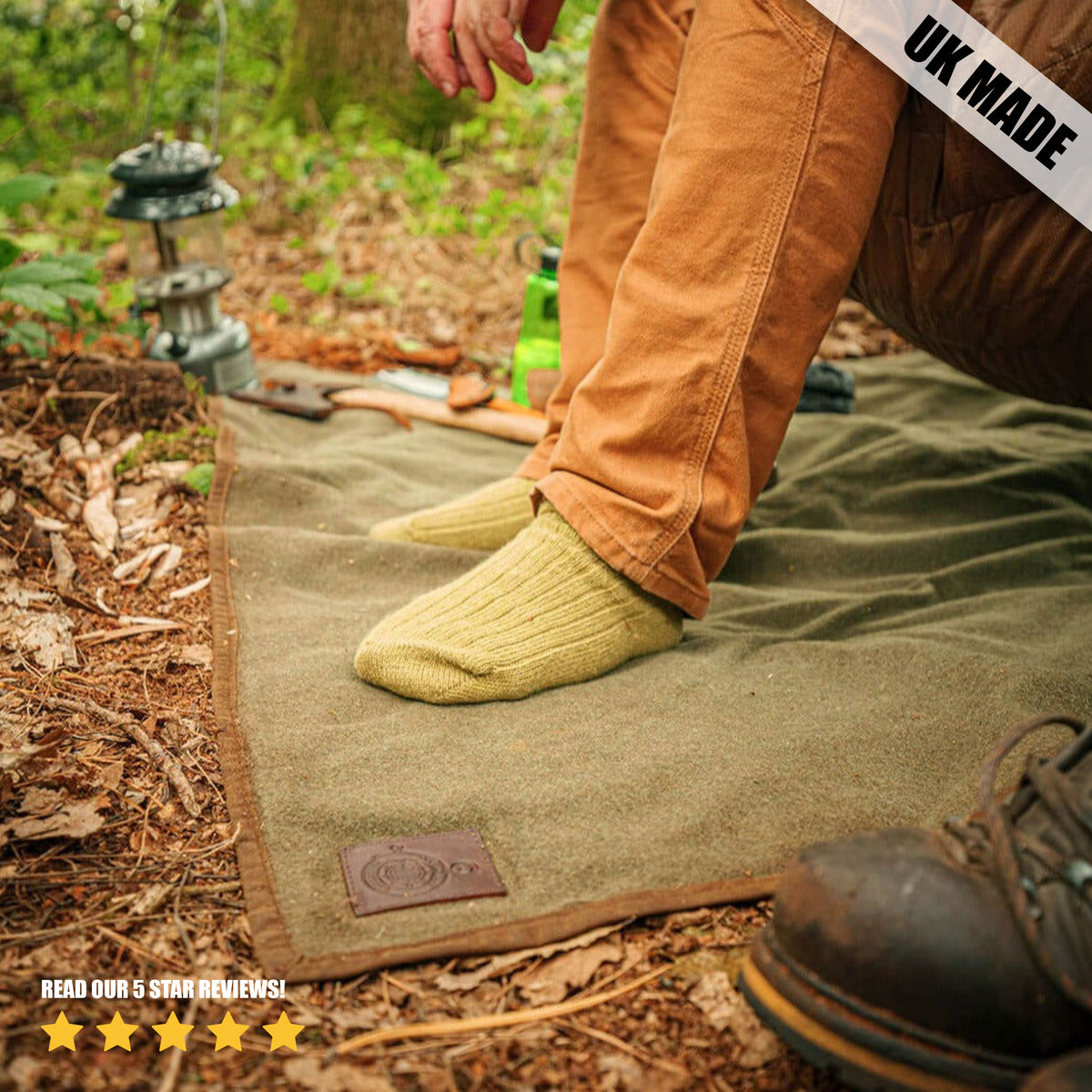 Bushcraft Blanket Wool and Wax Canvas Ground Mat