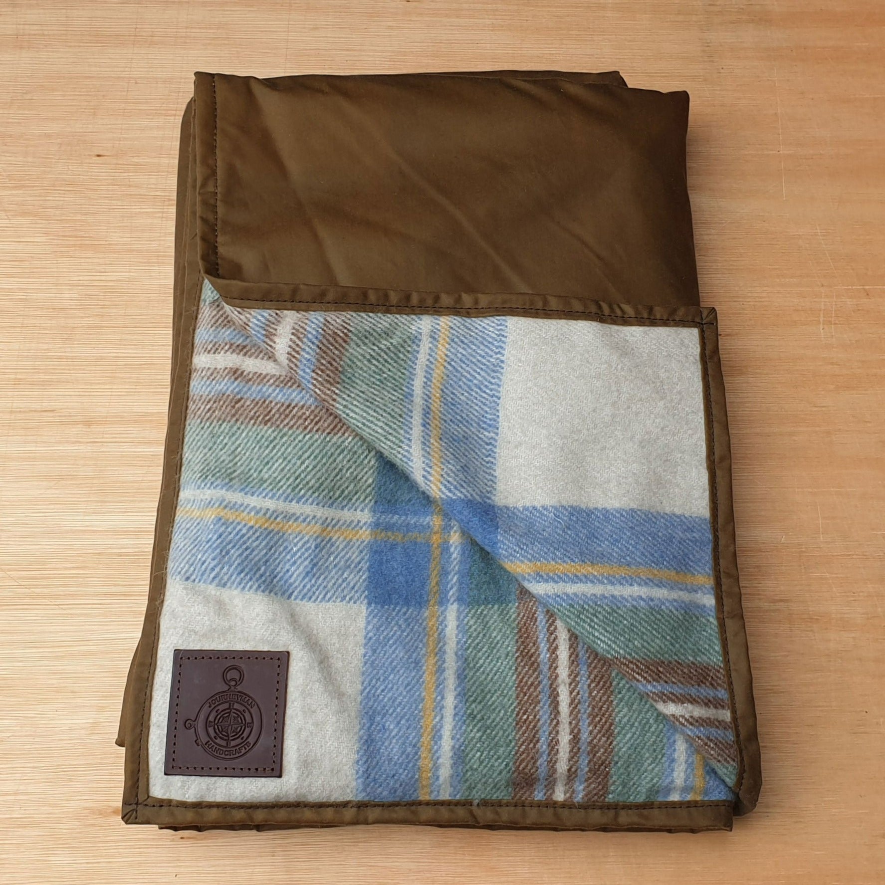 Picnic Blanket Checked Wool and Wax Canvas