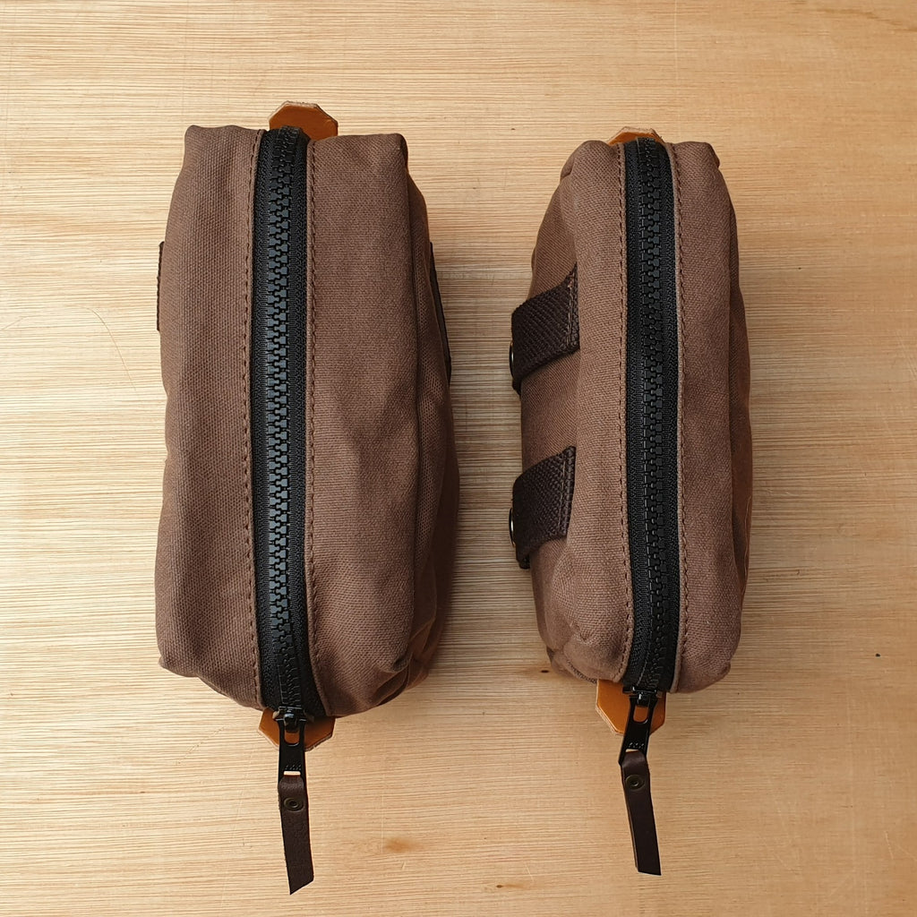 Brown canvas belt pouch