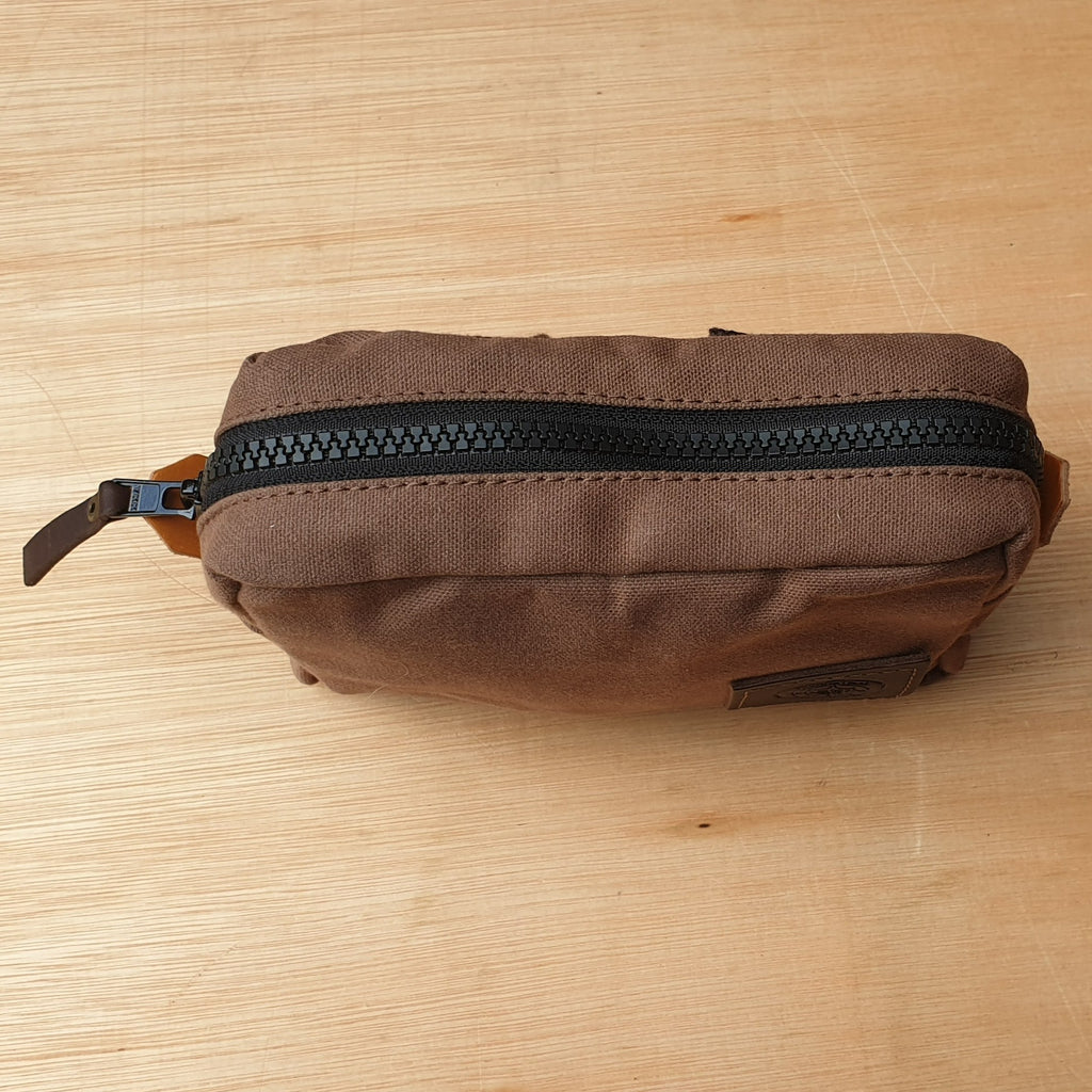 Brown canvas belt pouch