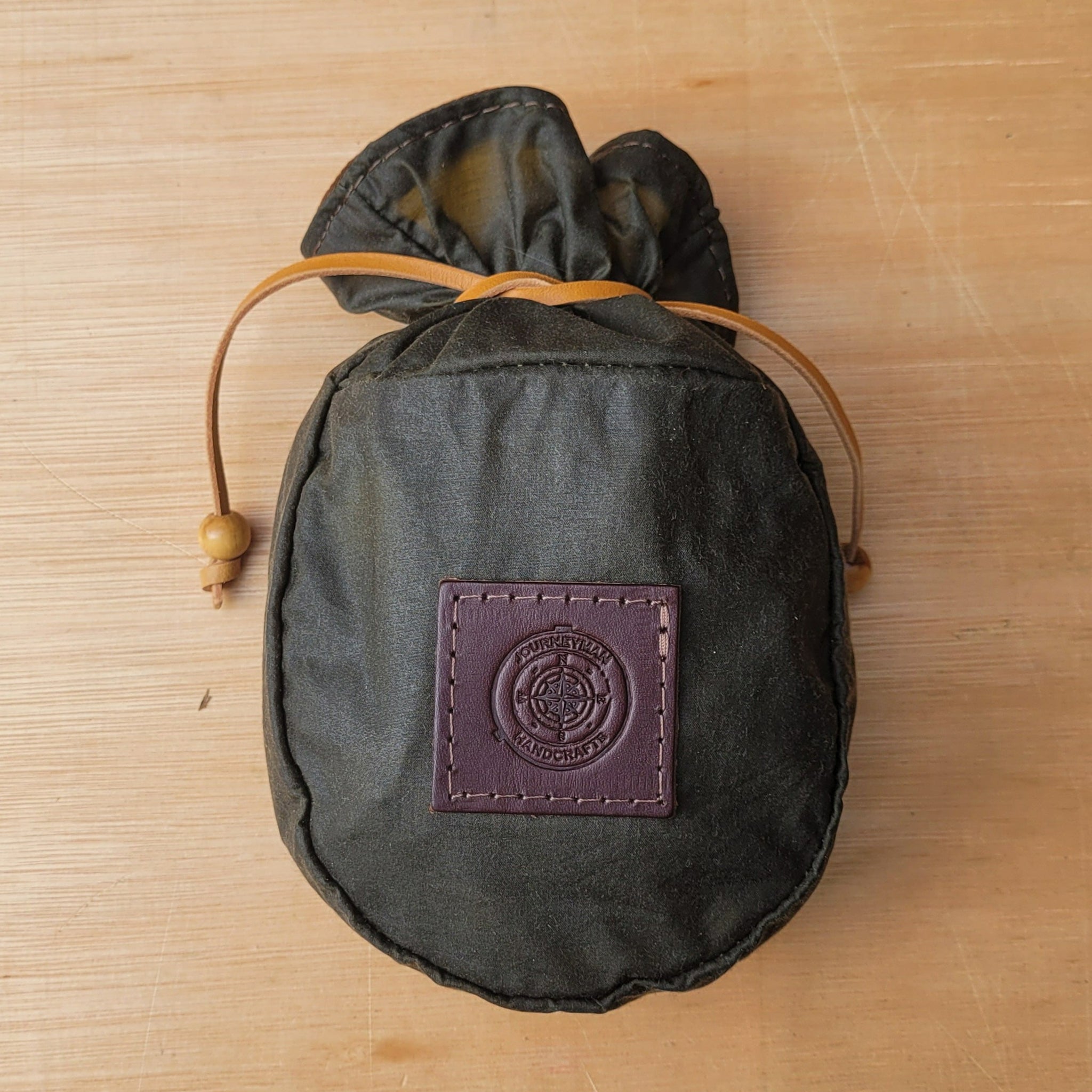 Forest green canvas coffee pouch