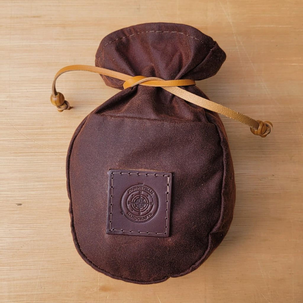 Chestnut brown canvas coffee pouch