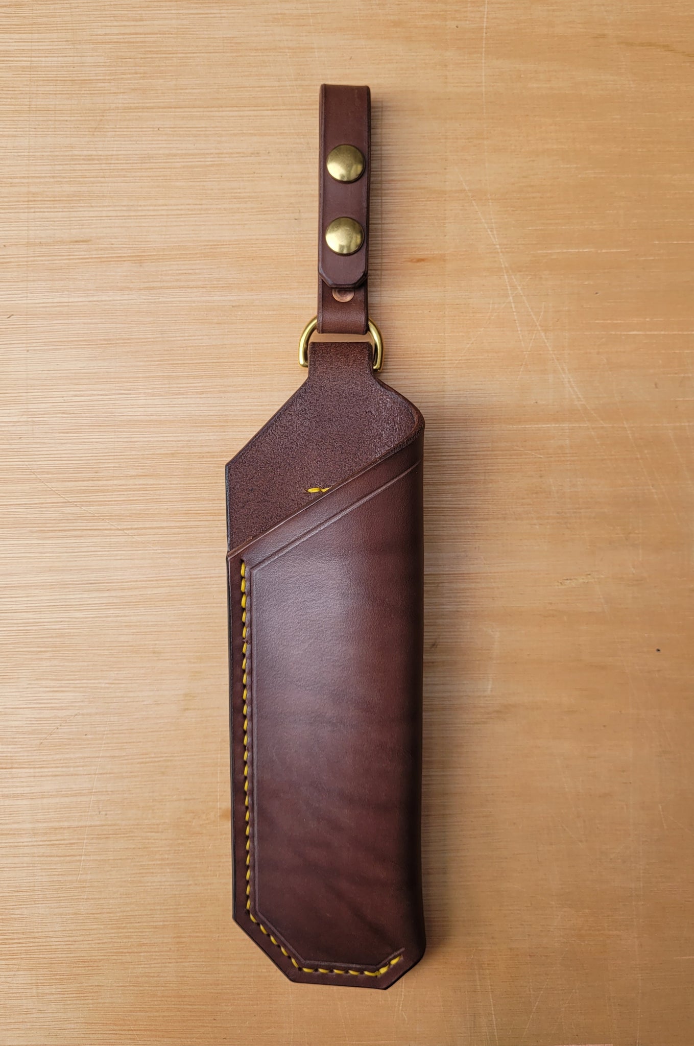 A leather belt sheath for a Laplander knife