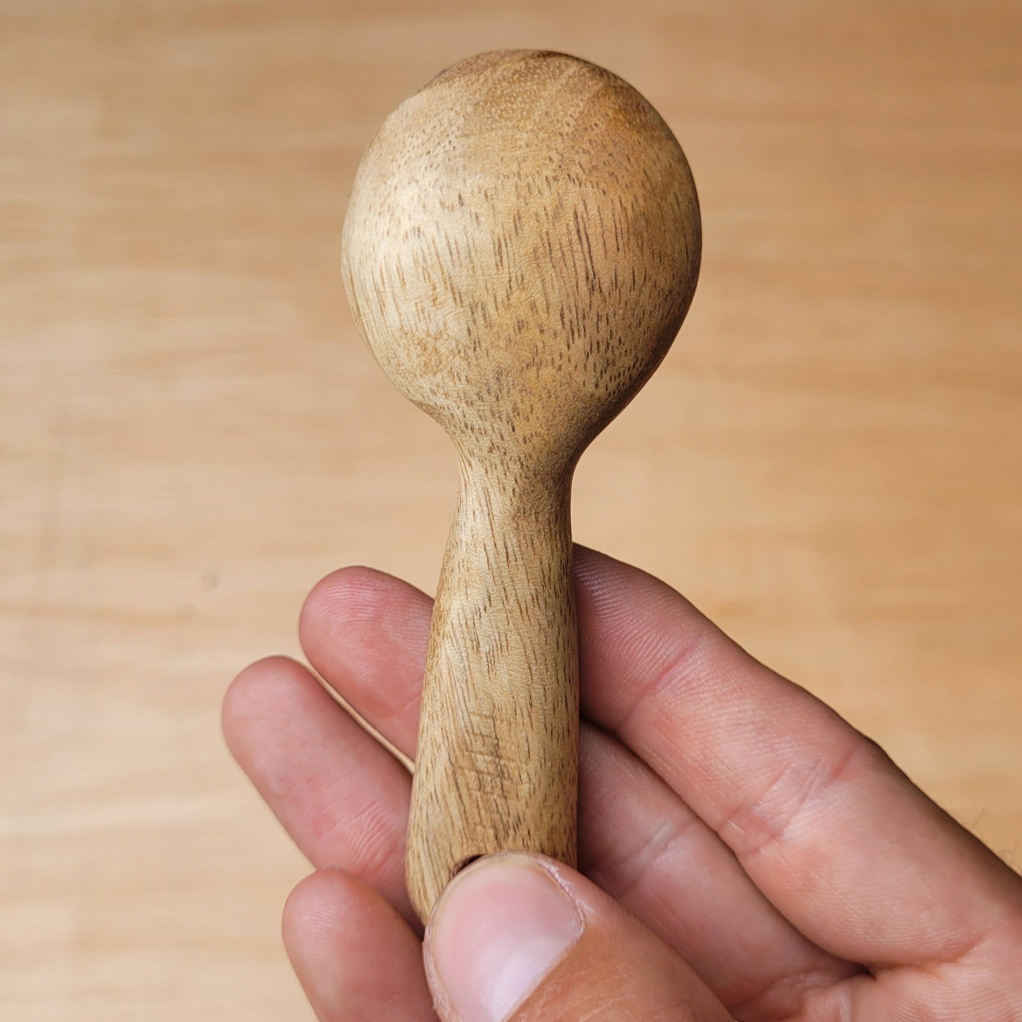 Hand carved wooden coffee scoop